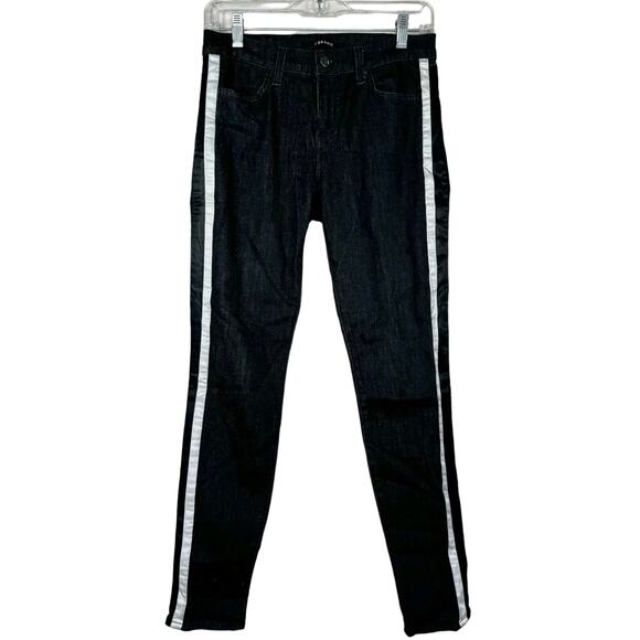 J Brand Tux Stripe Black Skinny Jeans 27 - Picture 2 of 12